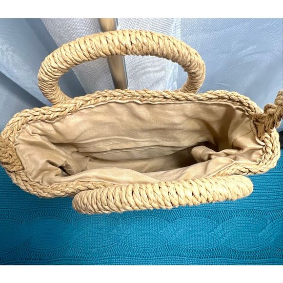 Woven Straw / Grass Tote, Purse/Bag, Square Bottom Thailand Shoulder, Arm Carry - Picture 4 of 7